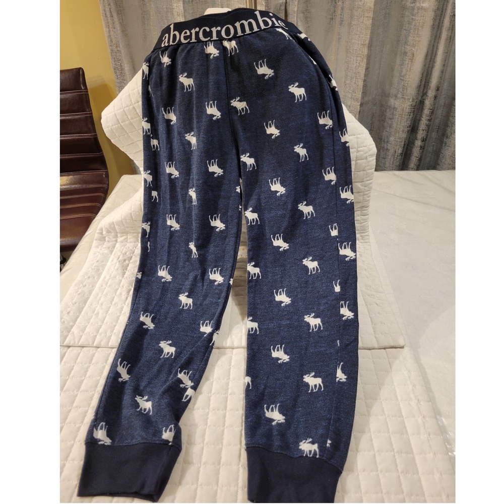 VTG Abercrombie Kids Boys Pajama Lounge Pants All Over Moose Print Sleepwear Y2K